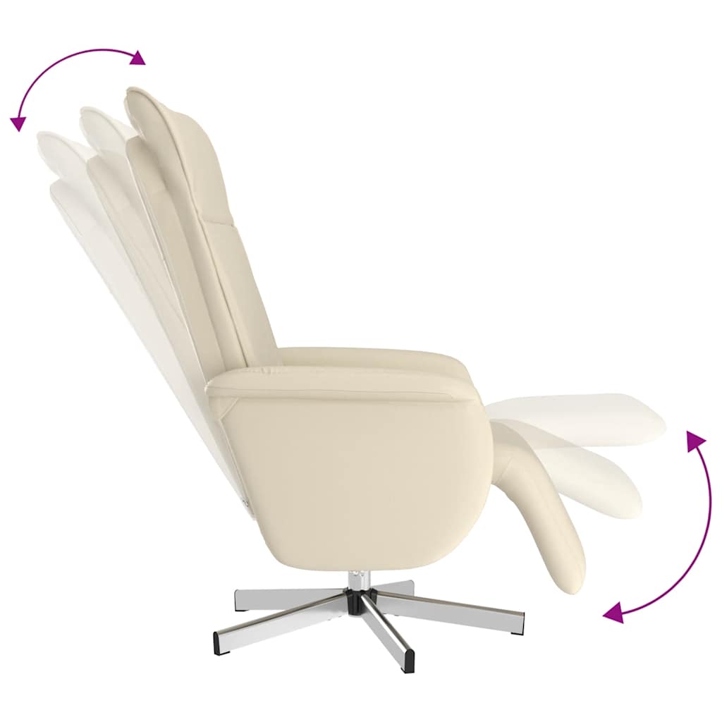 vidaXL Massagesessel mit Fußteil Creme Kunstleder