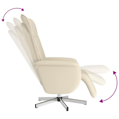 vidaXL Massagesessel mit Fußteil Creme Kunstleder
