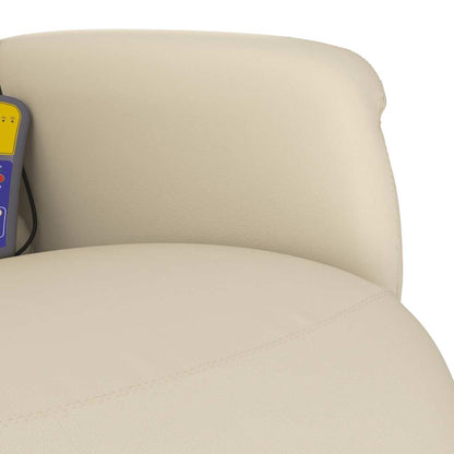 vidaXL Massagesessel mit Fußteil Creme Kunstleder