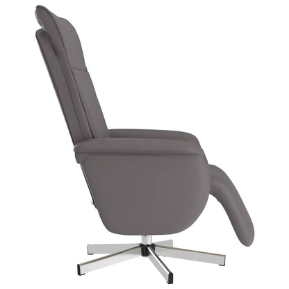 vidaXL Massagesessel mit Fußteil Grau Kunstleder