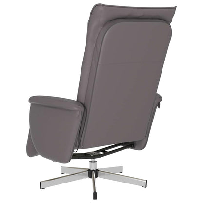 vidaXL Massagesessel mit Fußteil Grau Kunstleder