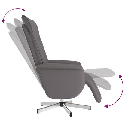 vidaXL Massagesessel mit Fußteil Grau Kunstleder