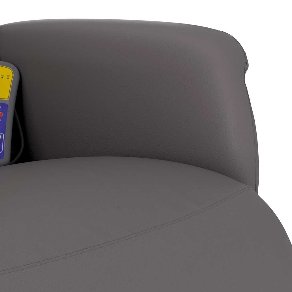vidaXL Massagesessel mit Fußteil Grau Kunstleder