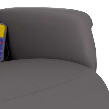 vidaXL Massagesessel mit Fußteil Grau Kunstleder