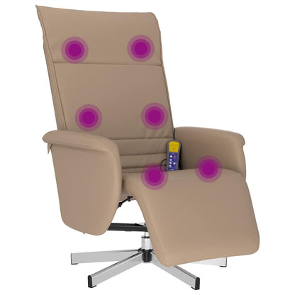 vidaXL Massagesessel mit Fußteil Cappuccino-Braun Kunstleder