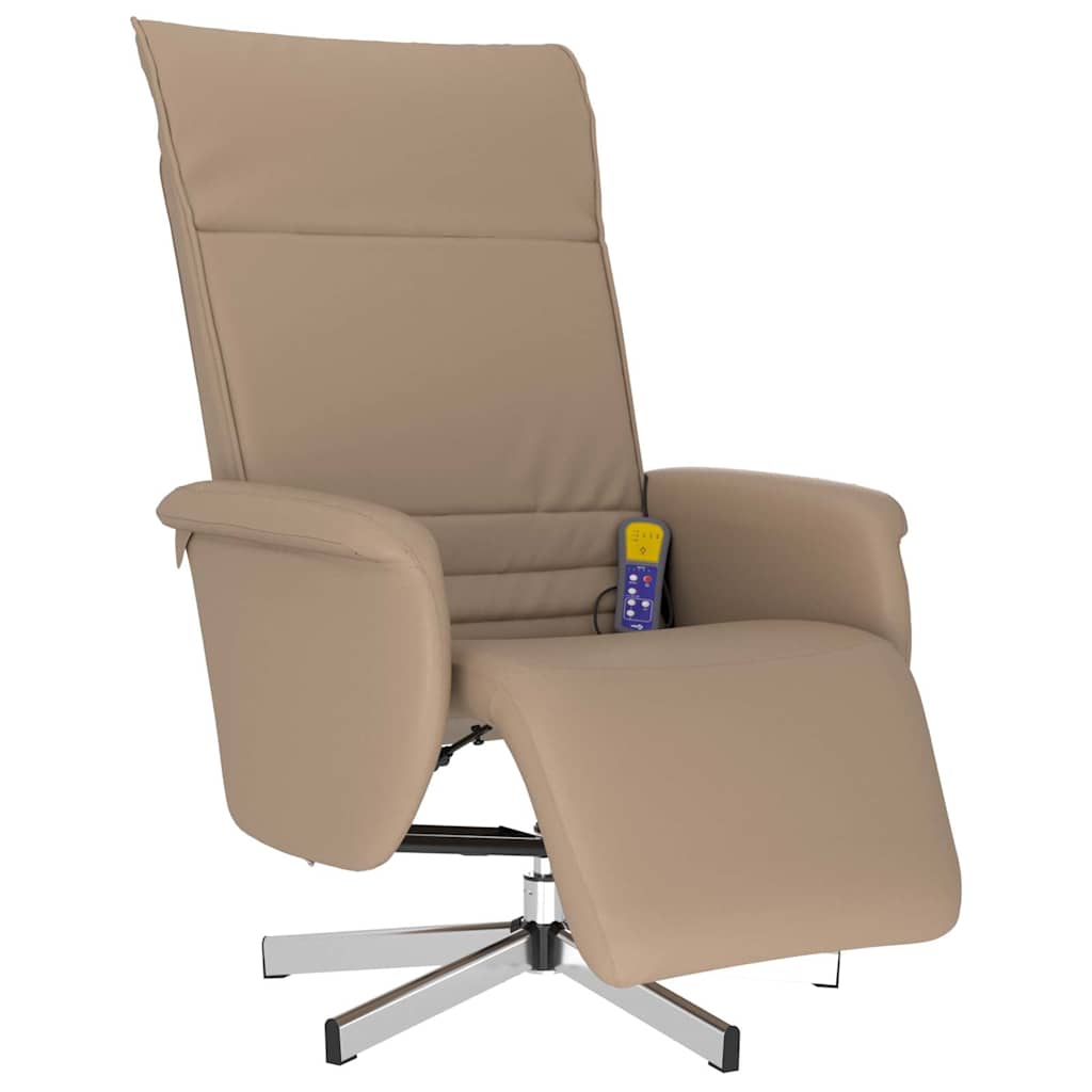 vidaXL Massagesessel mit Fußteil Cappuccino-Braun Kunstleder