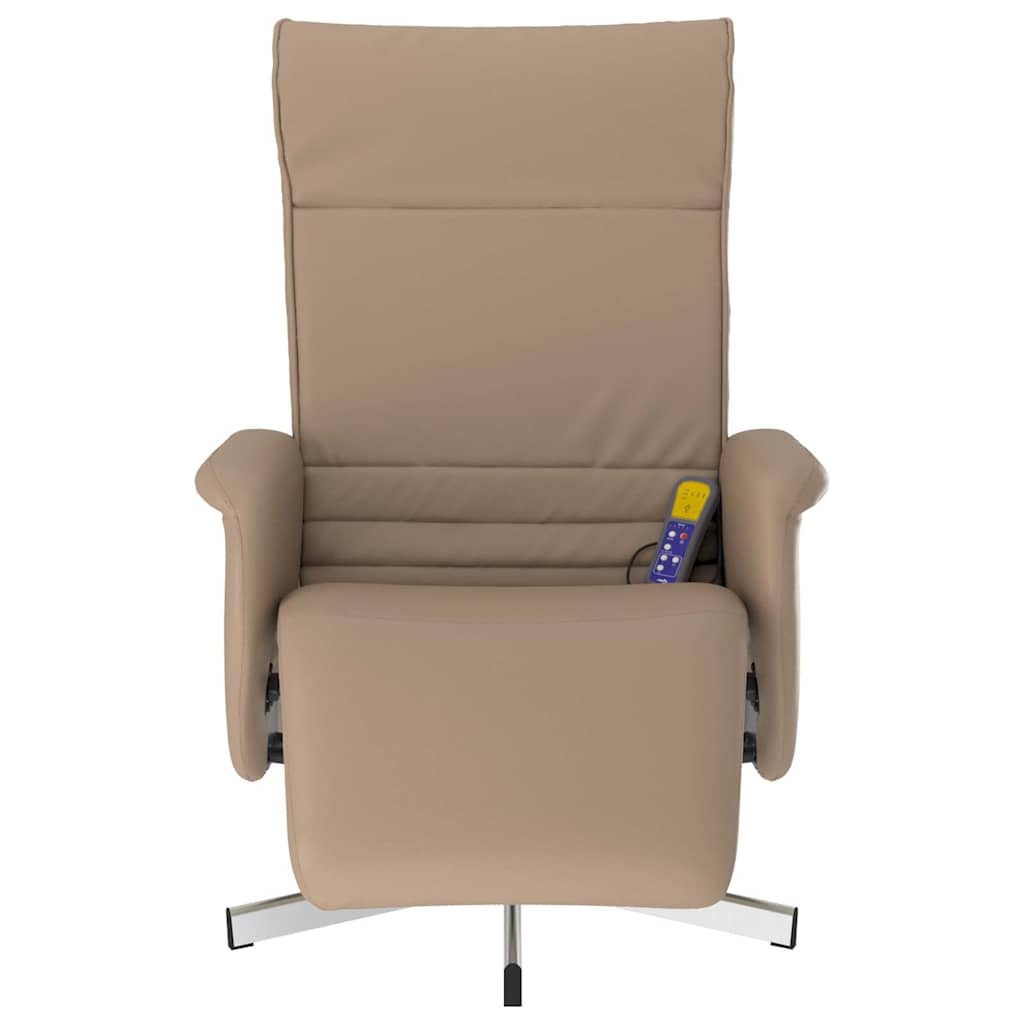 vidaXL Massagesessel mit Fußteil Cappuccino-Braun Kunstleder