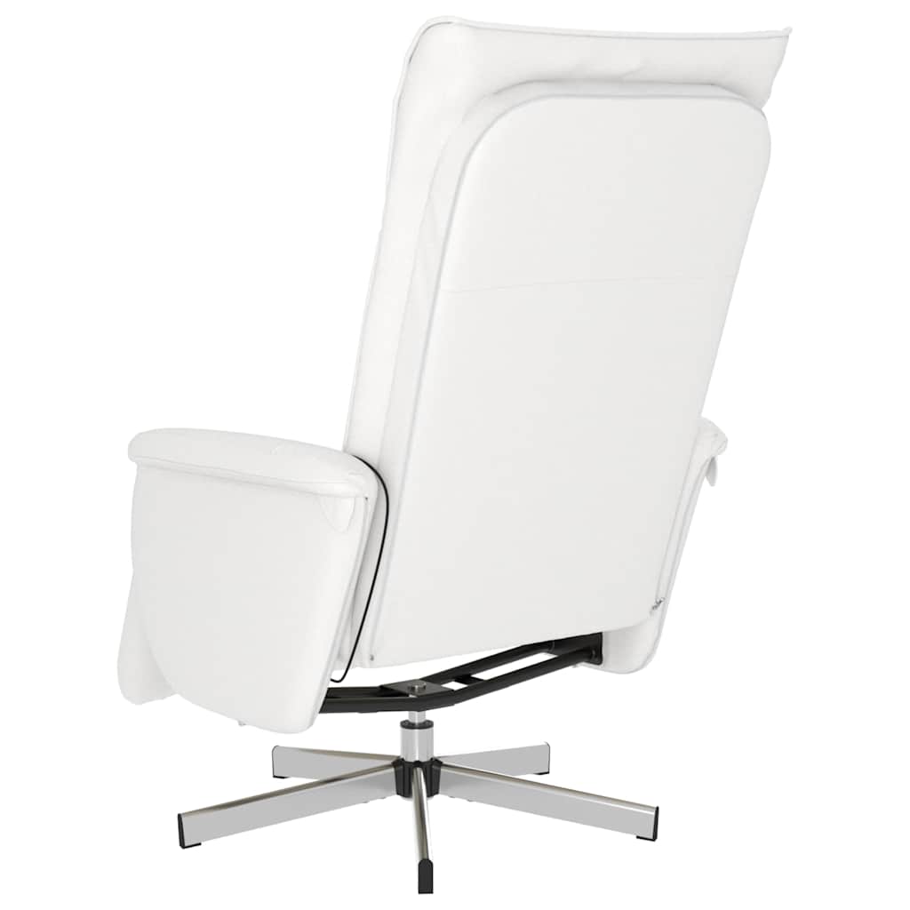 vidaXL Massagesessel mit Fußteil Weiß Kunstleder