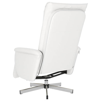 vidaXL Massagesessel mit Fußteil Weiß Kunstleder