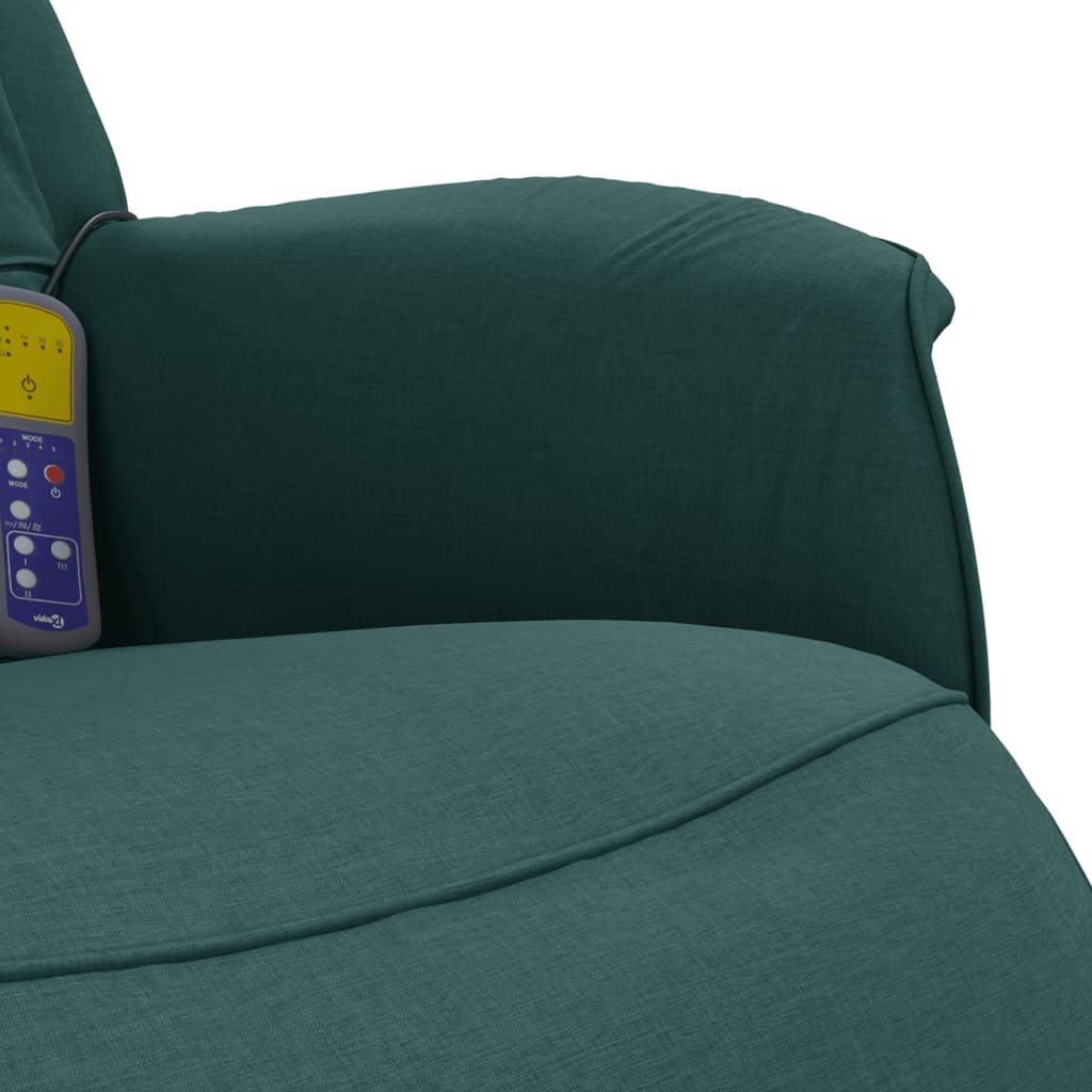 vidaXL Massagesessel mit Fußteil Dunkelgrün Stoff