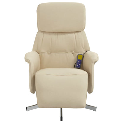vidaXL Massagesessel mit Fußteil Creme Stoff