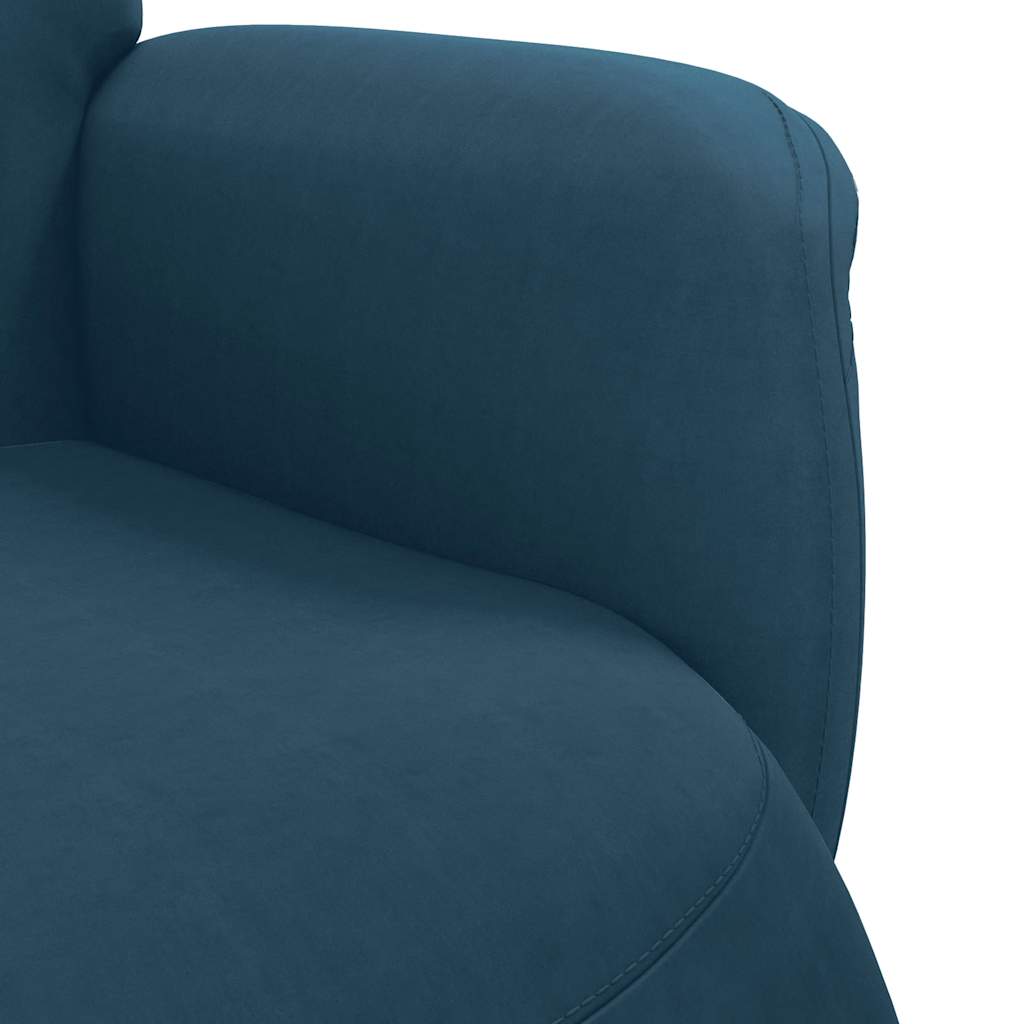 vidaXL Relaxsessel mit Fußteil Blau Samt