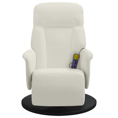 vidaXL Massagesessel mit Fußteil Creme Samt