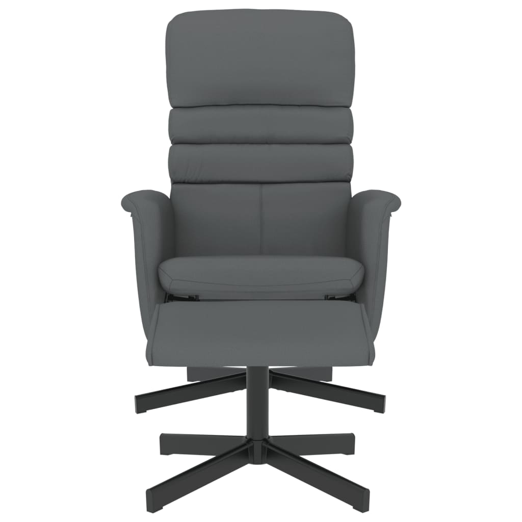 vidaXL Relaxsessel mit Fußhocker Grau Kunstleder
