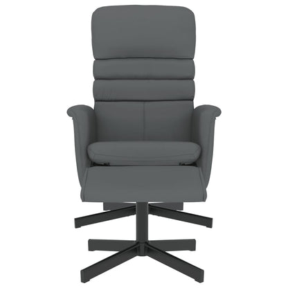 vidaXL Relaxsessel mit Fußhocker Grau Kunstleder