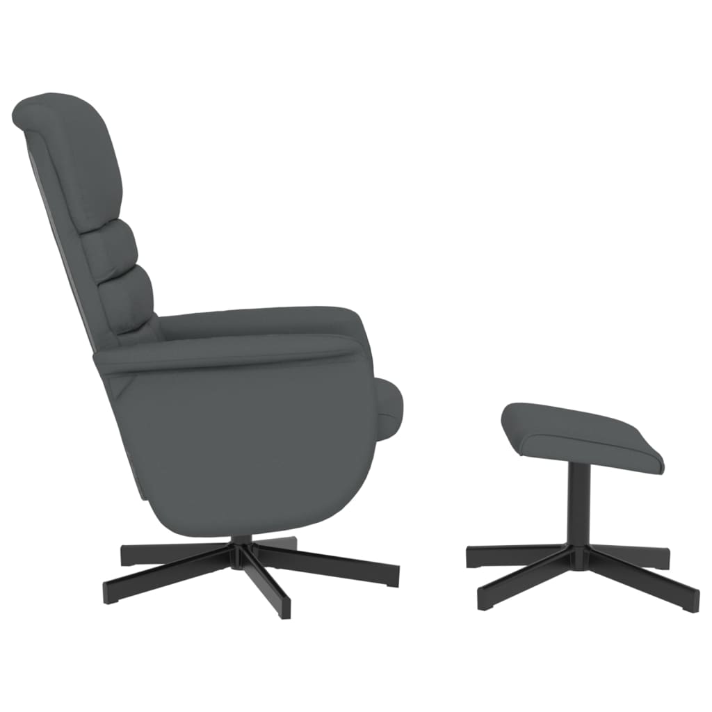 vidaXL Relaxsessel mit Fußhocker Grau Kunstleder