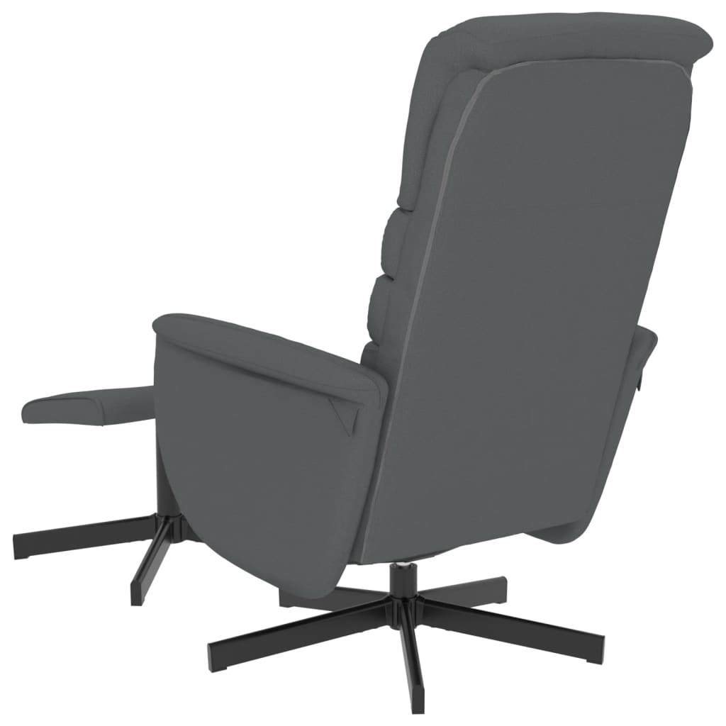 vidaXL Relaxsessel mit Fußhocker Grau Kunstleder