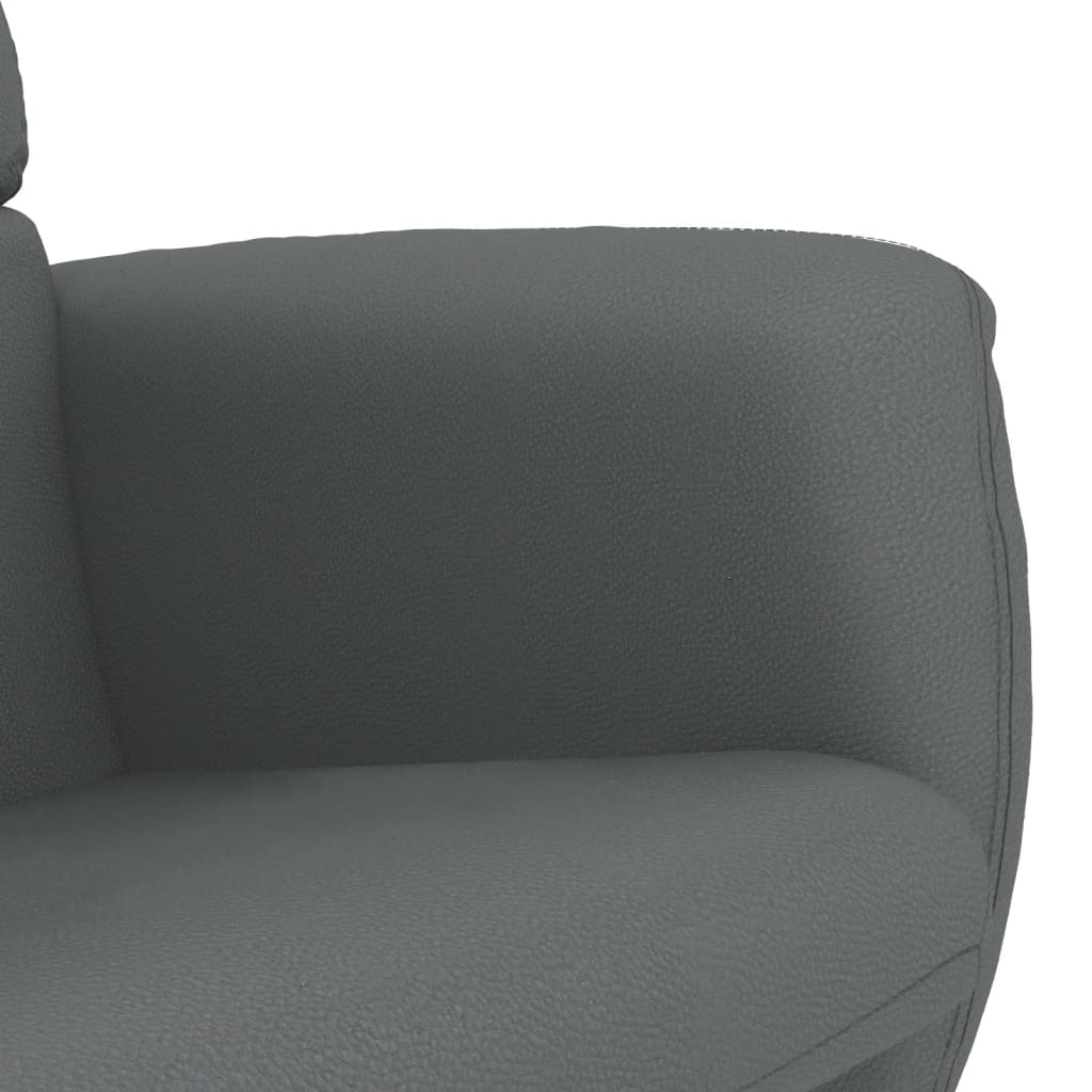 vidaXL Relaxsessel mit Fußhocker Grau Kunstleder