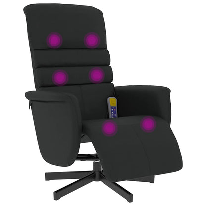 vidaXL Massagesessel mit Fußteil Schwarz Kunstleder