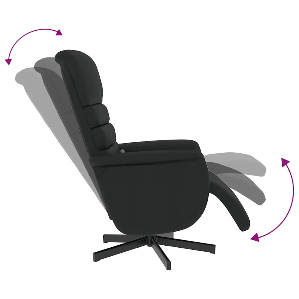vidaXL Massagesessel mit Fußteil Schwarz Kunstleder