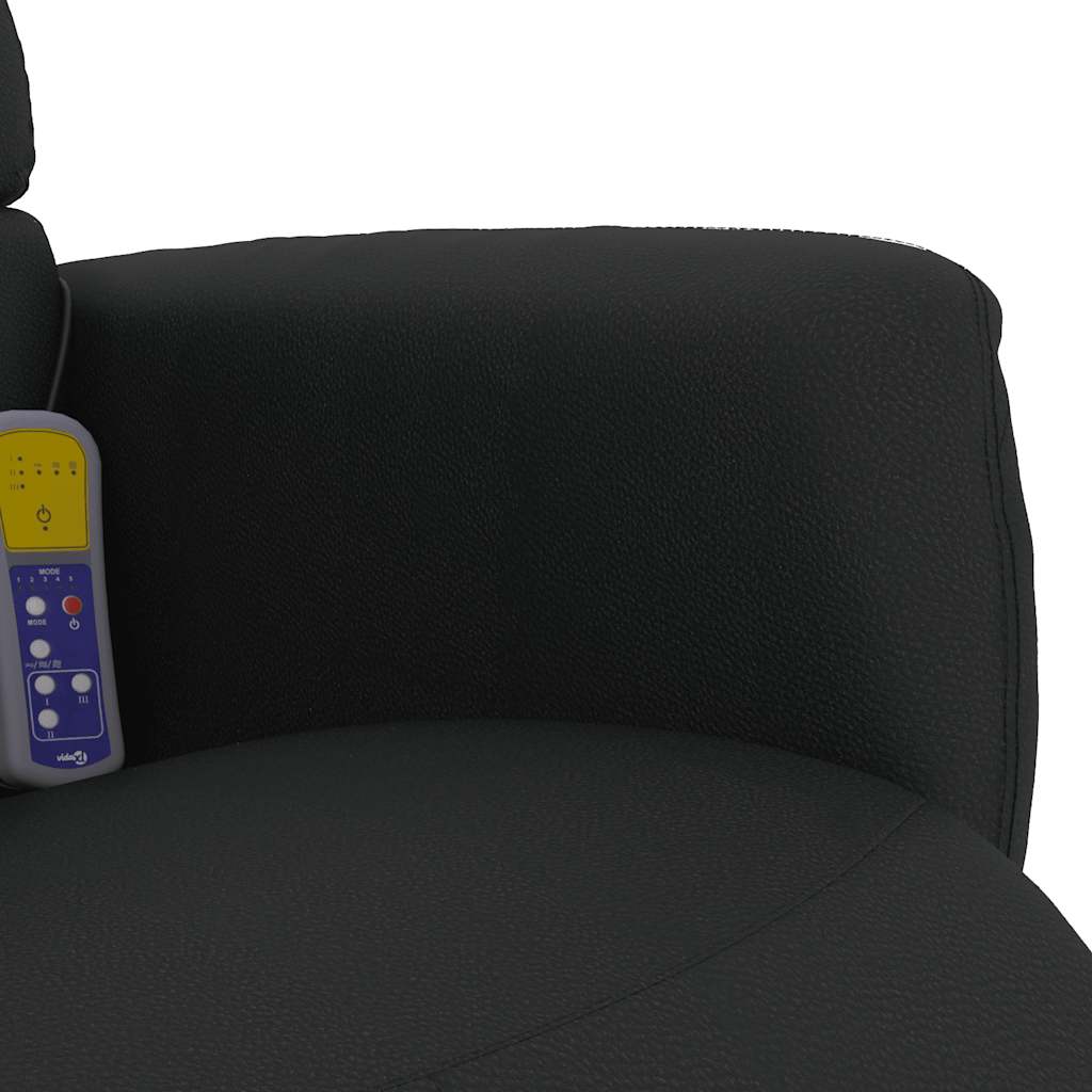 vidaXL Massagesessel mit Fußteil Schwarz Kunstleder