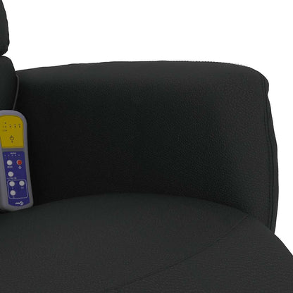vidaXL Massagesessel mit Fußteil Schwarz Kunstleder