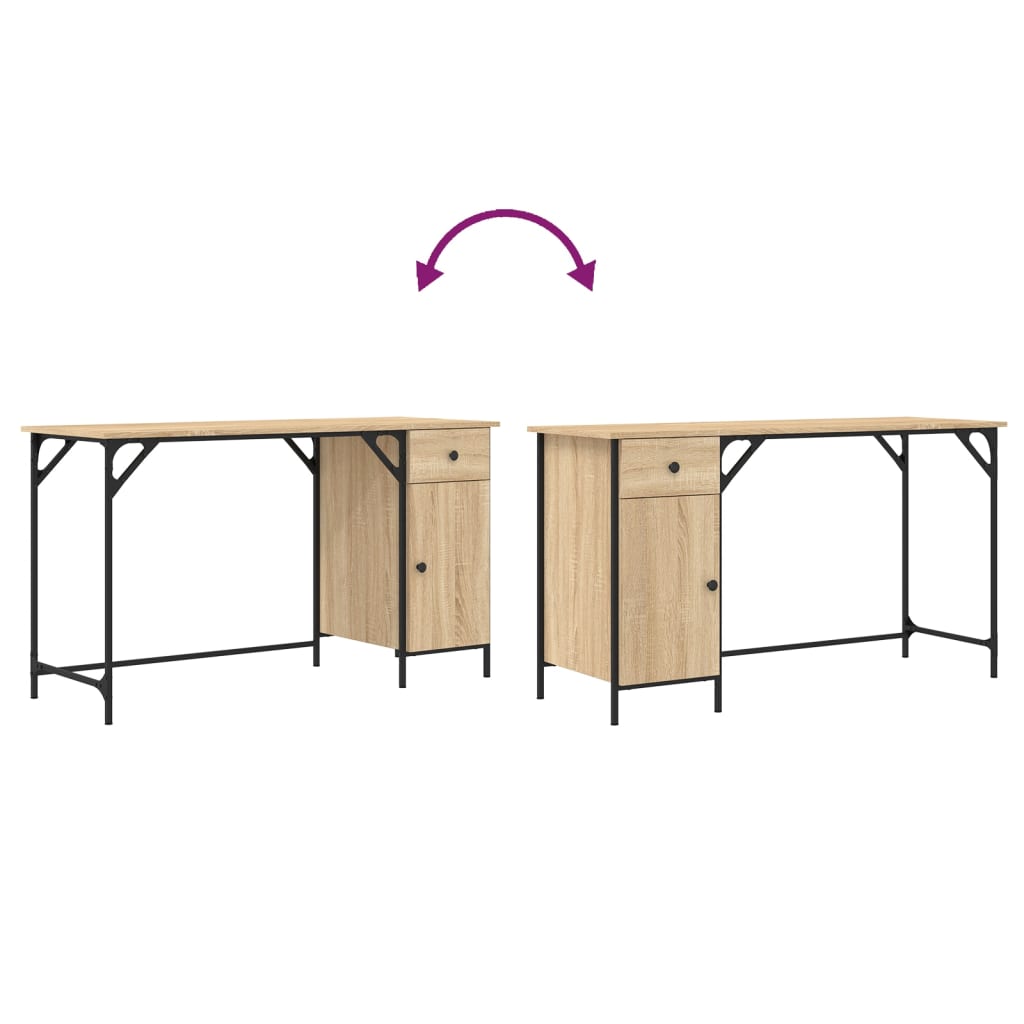 vidaXL Computertisch Sonoma-Eiche 131x48x75 cm Holzwerkstoff