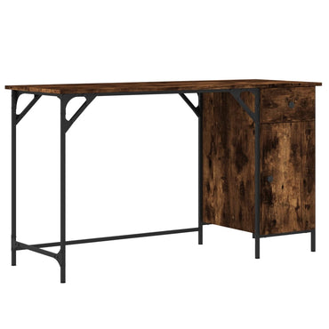 vidaXL Bureau informatique chêne fumé 131x48x75 cm Bois d'ingénierie