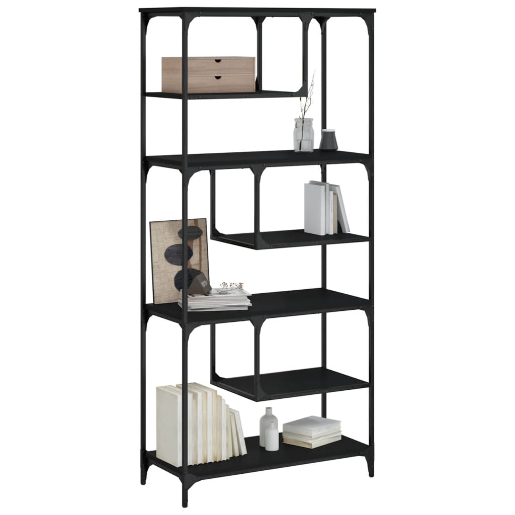 vidaXL Bücherregal Schwarz 81x36x176 cm Holzwerkstoff