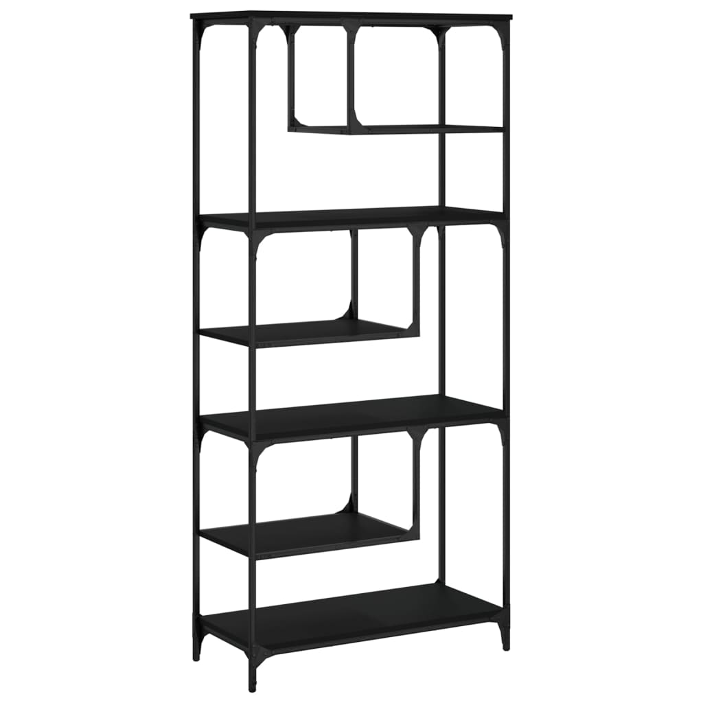 vidaXL Bücherregal Schwarz 81x36x176 cm Holzwerkstoff