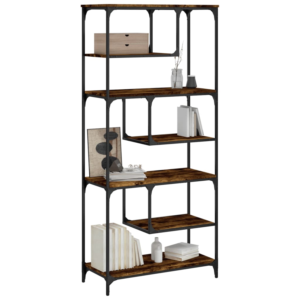 vidaXL Bücherregal Räuchereiche 81x36x176 cm Holzwerkstoff