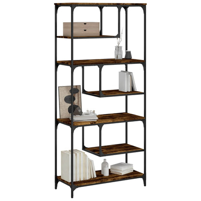 vidaXL Bücherregal Räuchereiche 81x36x176 cm Holzwerkstoff