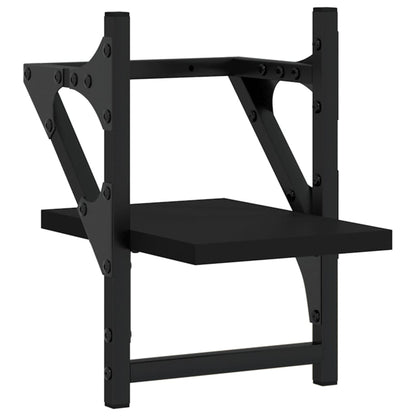 vidaXL Étagères murales avec tringles 2 pcs Noir 20x25x30 cm