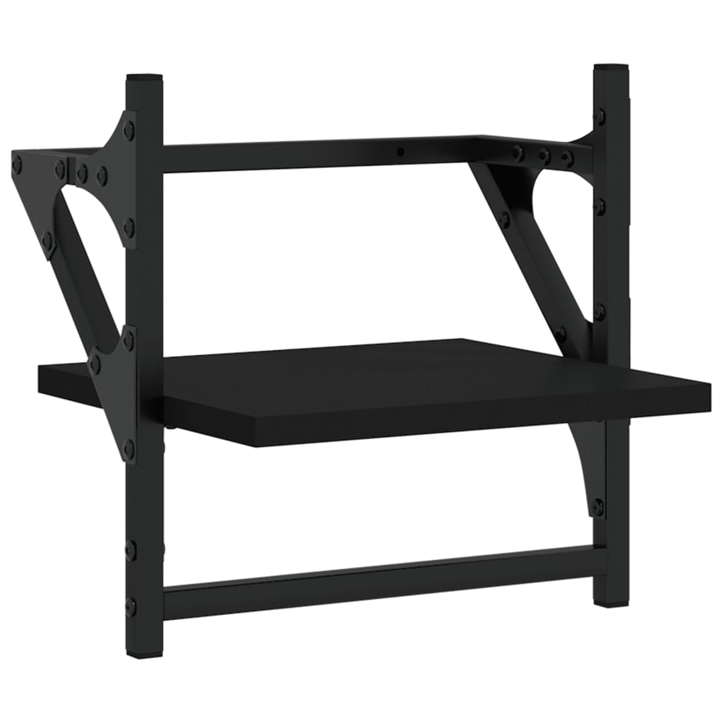 vidaXL Wandregale mit Stangen 2 Stk. Schwarz 30x25x30 cm
