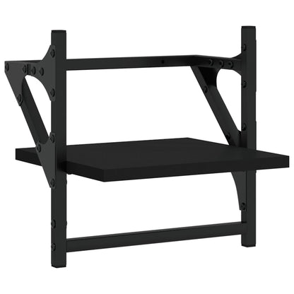vidaXL Wandregale mit Stangen 2 Stk. Schwarz 30x25x30 cm