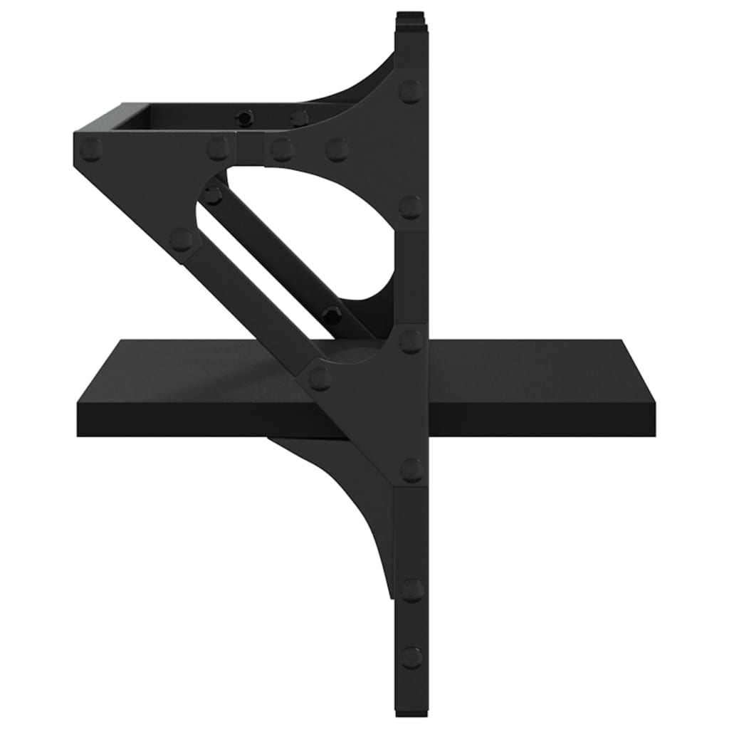 vidaXL Wandregale mit Stangen 2 Stk. Schwarz 30x25x30 cm