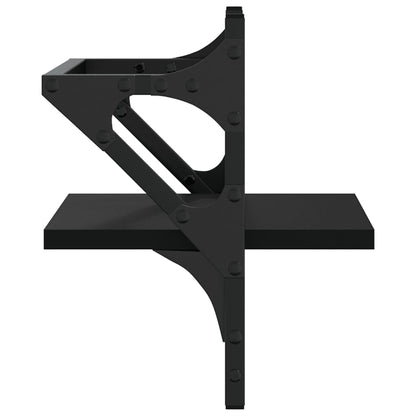 vidaXL Wandregale mit Stangen 2 Stk. Schwarz 30x25x30 cm