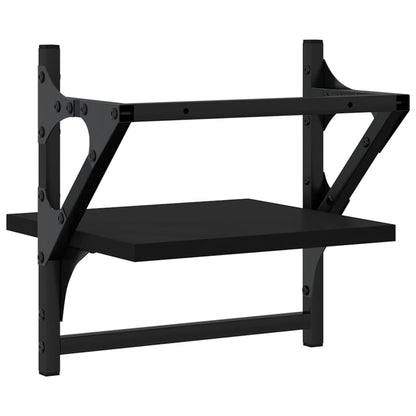 vidaXL Wandregale mit Stangen 2 Stk. Schwarz 30x25x30 cm