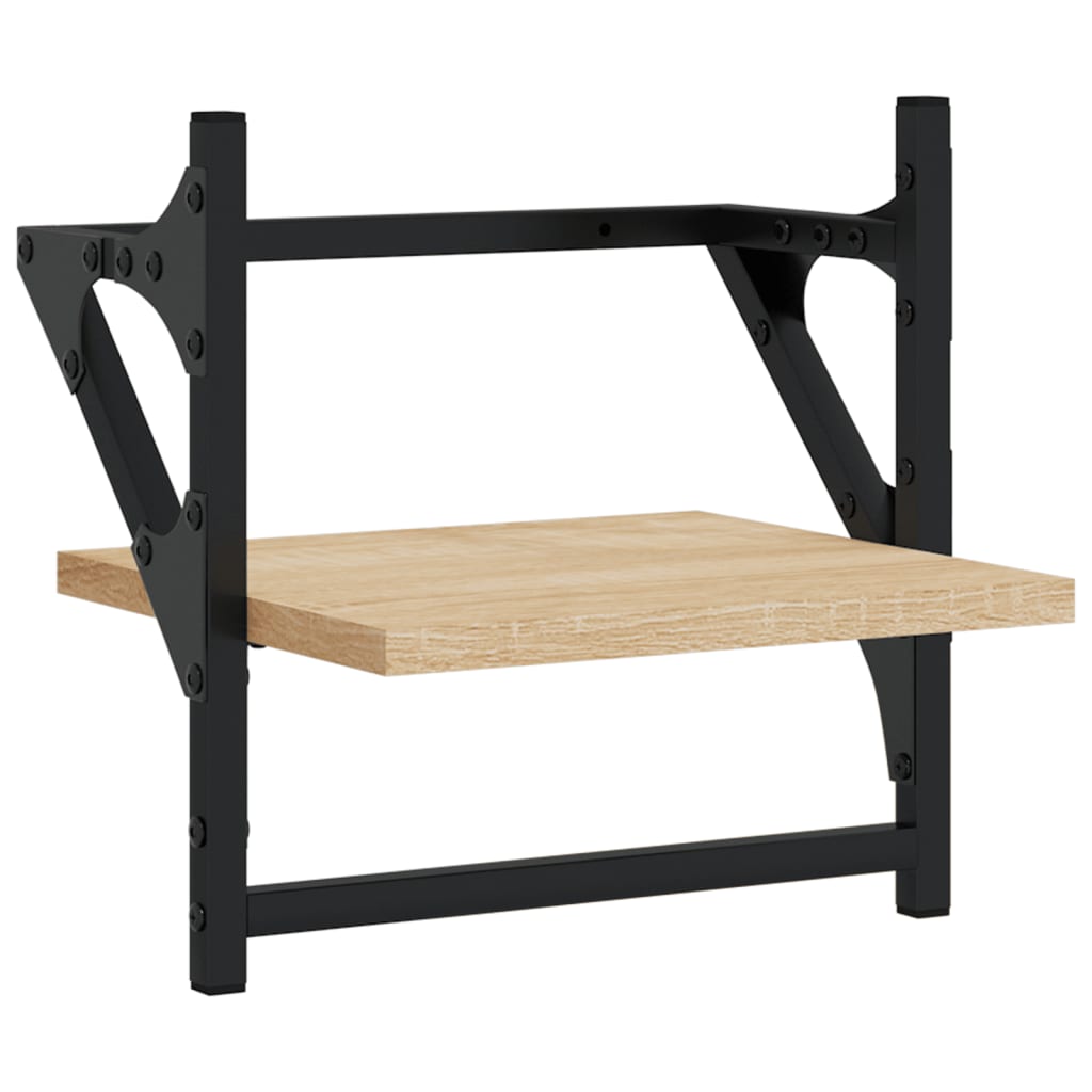 vidaXL Wandregale mit Stangen 2 Stk. Sonoma-Eiche 30x25x30 cm