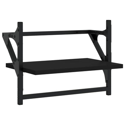 vidaXL Étagères murales avec tringles 2 pcs Noir 40x25x30 cm