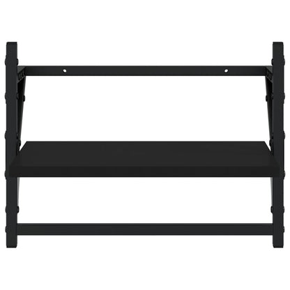 vidaXL Étagères murales avec tringles 2 pcs Noir 40x25x30 cm