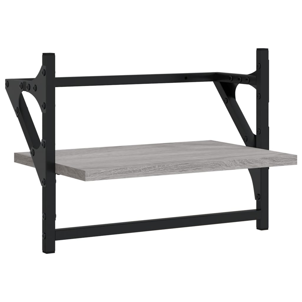 vidaXL Étagères murales avec tringles 2 pcs Gris sonoma 40x25x30 cm