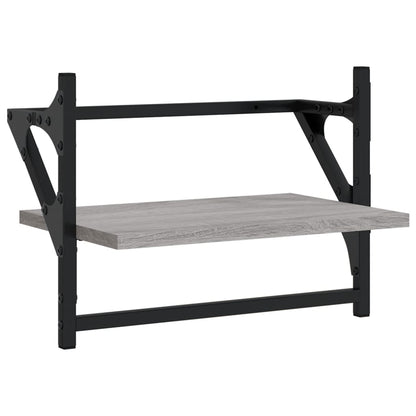 vidaXL Étagères murales avec tringles 2 pcs Gris sonoma 40x25x30 cm