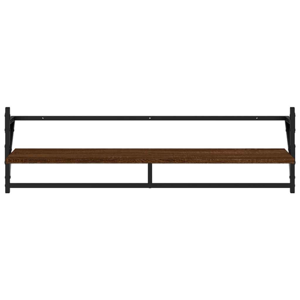 vidaXL 6-tlg. Wandregal-Set mit Stangen Braun Eichen-Optik