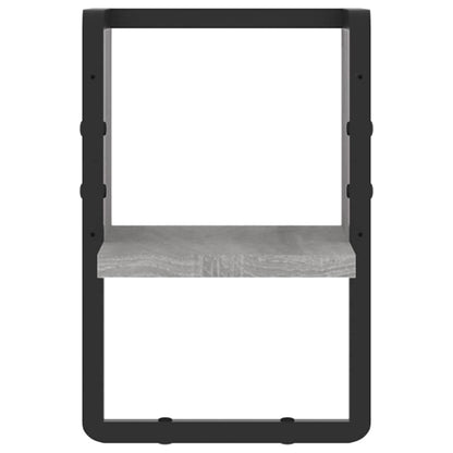 vidaXL Wandregal mit Stange Grau Sonoma 20x25x30 cm