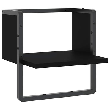 vidaXL Étagère murale avec tringle Noir 30x25x30 cm