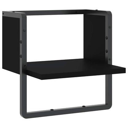 vidaXL Étagère murale avec tringle Noir 30x25x30 cm