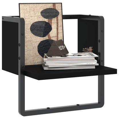 vidaXL Étagère murale avec tringle Noir 30x25x30 cm
