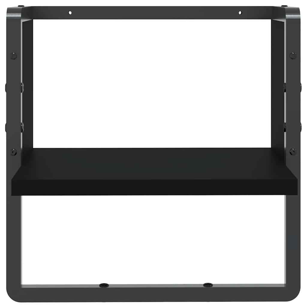 vidaXL Étagère murale avec tringle Noir 30x25x30 cm