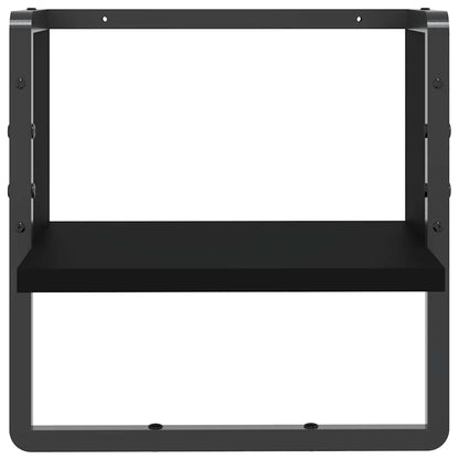 vidaXL Étagère murale avec tringle Noir 30x25x30 cm